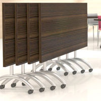Image of rolling table legs and table bases - back savers!