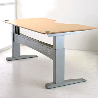 Image of a height adjustable desk with an optional table top.