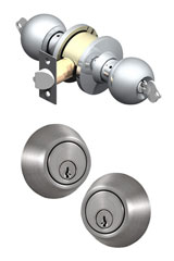 Images of a double cylinder deadbolt mechanism.