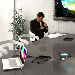 Marina units offer a built in solution that allows several meeting attendees to share one screen.