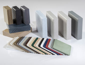 Assortment of Solid Plastic partition material samples.