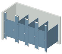 Illustration of a Floor to Ceiling Mounted partition configuration.